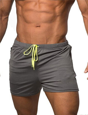 

Mens Swimming Fitted Shorts Bodybuilding Workout Gym Running Tight Lifting Shorts