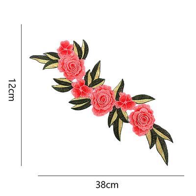 

Sunbling Big Flower Patch Clothing Embroidery Applique For Wedding Dress Lace Multilayer Flower DIY Handmade