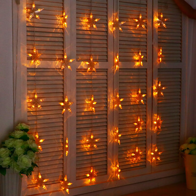 

JULELYS 15M x 15M LED Star Curtain Lights Christmas Garland Window LED Fairy Lights Decoration For Wedding Holiday Bedroom