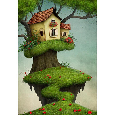 

Tree House Photo Backdrop 57FT Vinyl Fabric Cloth Digital Printing Photo Background S-3188