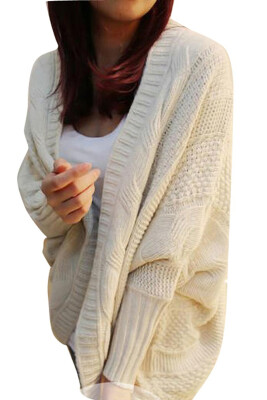 

Women cardigan thick cape batwing sleeve knit loose casual wraps sweater tops