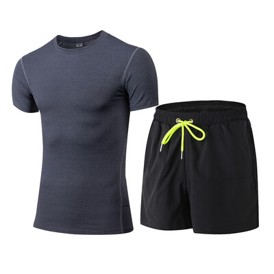 

Quick Dry Sportswear Costume Gym Tshirt Shorts For Men Sport Suit Running