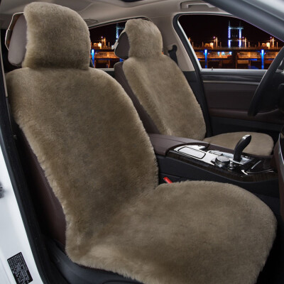 

2 PCS Australian Pure Sheepskin Fur Seat CoverSuper Warm Universal Car Seat Cover1 Pair Wool Car Seat Covers Cushion WSCP02