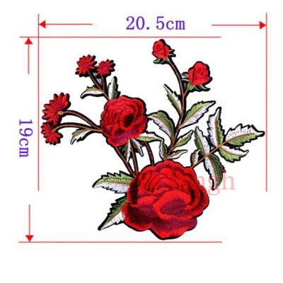 

1 Piece Patches Red Flower Embroidered Patch 3D Applique DIY Sewing Repair Accessories Fabric Stickers Wedding Clothing Patches