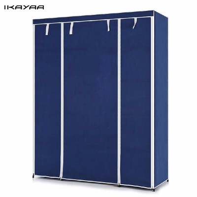 

Ship from USA IKAYAA Modern Portable Fabric Closet Storage Organizer Roll Up Clothing Wardrobe Cabinet Clothes Hanger Rack W 13