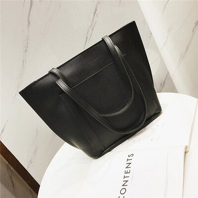 

4шт Комплект женщин PU кожаная сумка Большие емкости Мягкие сумки плеча леди