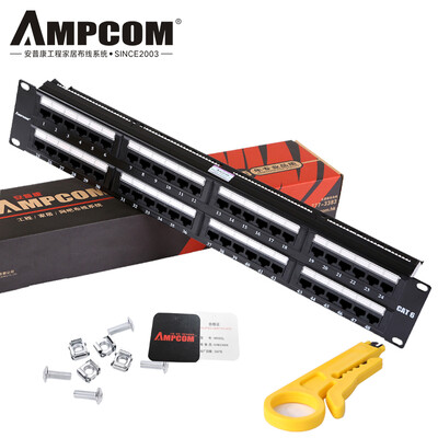 

AMPCOM Super five 24-port patch panel 1U rack cabinet cable engineering gold plating