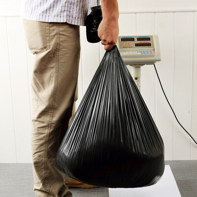 

Ou Runzhi garbage bag 70L trash with a one-time point off the flat mouth cleaning bag black thick large installed 200 loaded