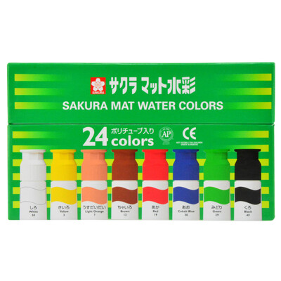 

Sakura Sakura 24 цвет акварельная краска костюм MW24PE 12ml / ветка прозрачный акварель краска профессиональная покраска зеленый коробка [Япония]