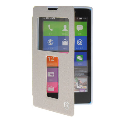 

MOONCASE View Window Leather Side Flip Pouch Stand Shell Back ЧЕХОЛ ДЛЯ Nokia XL White