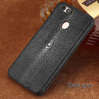 

Genuine Leather Phone Case For Huawei Nova 2 Case Natural Pearl Fish Skin Back Cover For P10 P20 Plus Case