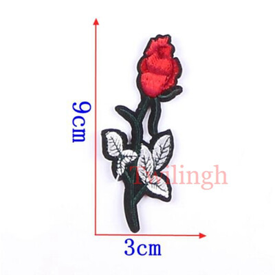 

1 Pcs Big 3D Patches Sew-on Flower Patch Embroidery Sequin Motif Red Rose Applique Garment Women DIY Clothes Sticker Wedding