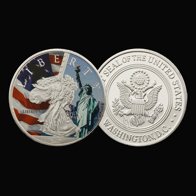 

2017 US Washington The statue of liberty coin Challenge Coin GoldSilver