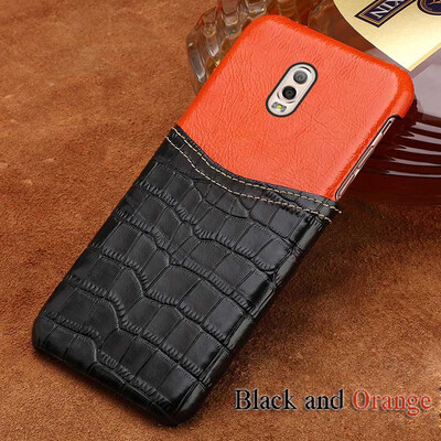 

Genuine Leather Phone Case For Samsung C8 Case Crocodile Texture&Oil wax leather Back Cover For S7 S8 Plus Case