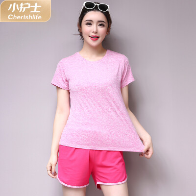 

Little nurse pajamas female summer thin section short sleeve modal sports underwear set simple breathable home service JDT014 light orange 175XL