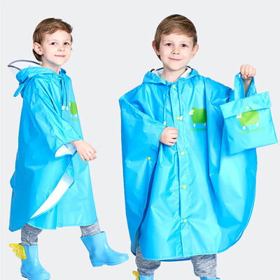 

Banjini childrens raincoat non-disposable boys&girls poncho cloak raincoat nylon waterproof fabric pupils schoolbag poncho cloak childrens rain gear reusable blue XXL