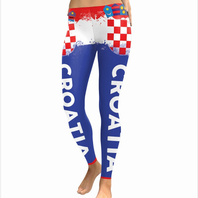 

2018 New Pattern World Cup Leggings Football Team 3D Number Printing Close Leggings Woman Football Pants Tights Yoga Workout Pants