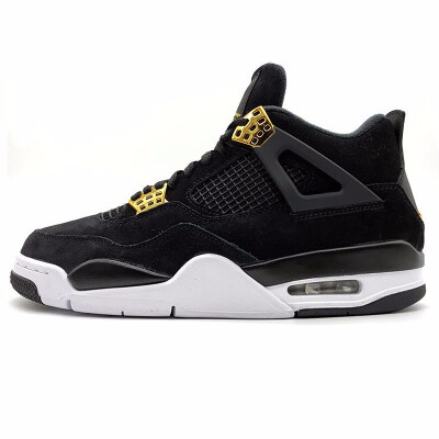 

Nike Air Jordan 4 Royalty AJ4 Joe 4 Luxury Black Gold Suede Mens Basketball Shoes Original Outdoor Sports Shoes