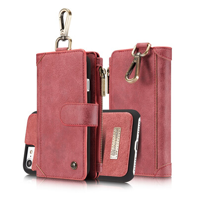 

Iphone 78X Luxury Leather Commerce Multi-function Detachable Waist hanging type Wallet Phone case