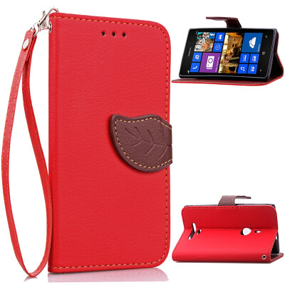 

MOONCASE [Leaves Magnetic] Wrist Strap Flip PU Leather Wallet Card Pouch Bracket Stand Back Case Cover for Nokia Lumia 925