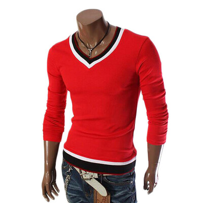 

Zogaa New Korean Men's T-shirt Contrast Color Slim