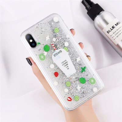 

Glitter Bottle Quicksand Dynamic Phone Case Bling Flowing Sequins Cases For iPhone 8 7 6 6s Plus X