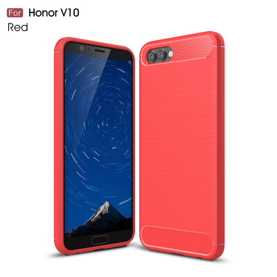 

Goowiiz Phone Case For Huawei Honor V10 Fashion Slim Carbon Fiber TPU Soft Silicone Prevent falling