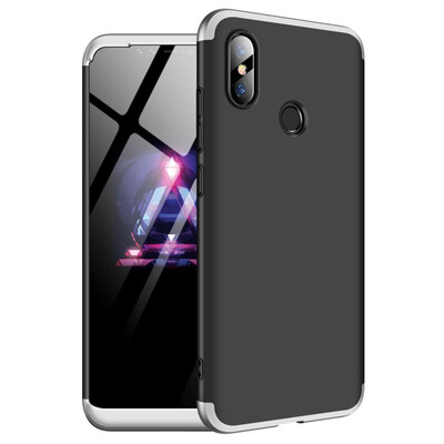 

MOONCASE Three-parts structure design Full Protection Hard Plastic Combination Case for Xiaomi Mi 8 SE Black Silver