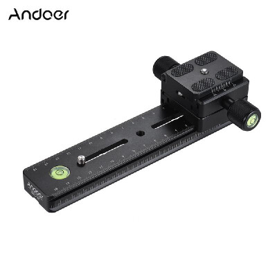 

Andoer BPL-180 Aluminum Alloy Panoramic Camera Long Quick Release Plate Double-layer Clamp Kit Knob-Type Design 14" Screw Multi