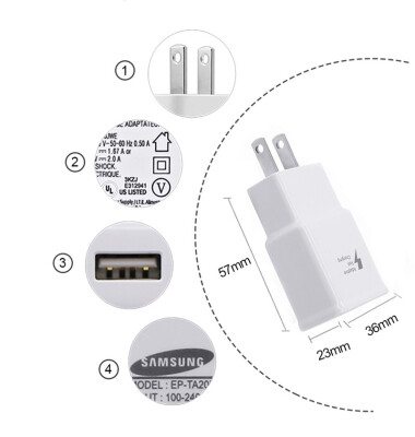 

100 Original Samsung Fast Charger For Galaxy S7 6 Note4 5 Adaptive Quick Charge