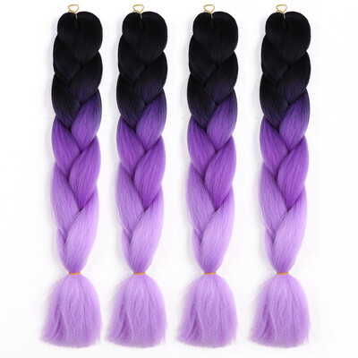 

63 Colors 4 piecelot Synthetic 2T3T4T High Temperature Fiber Ombre Braiding Hair 24 inch Jumbo Braids Hair Extensions