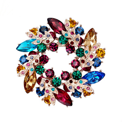 

Chihiro sea wind (Findwind) Swarovski Elements Crystal colorful autumn crystal brooches female models corsage multi-color
