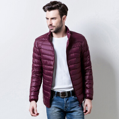 

2015 Men's New Winter Jacket And Coat Plus Size Clothing Slim solid color advanced light down jacket