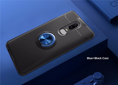 

Goowiiz Phone Case For OnePlus 6 Luxury Metal Ring Magnetic Bracket TPU Shockproof Cooling