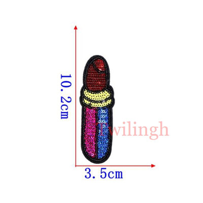 

1 pcslot Brand Embroidered Patches Heart Crown Lipstick Sequin Patches Iron On Fabric Badge Sew On Clothes Applique DIY Sticker