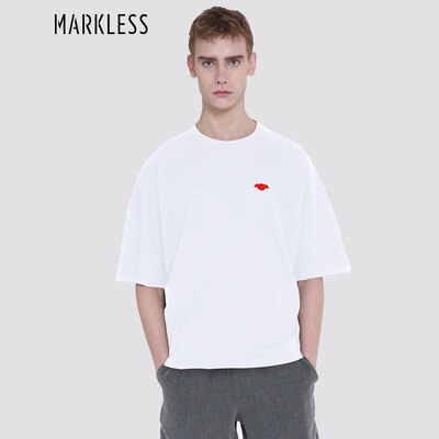 

Markless short-sleeved t-shirt male Jingdong JOY joint model 2018 summer new mens short-sleeved cotton youth embroidery round neck t-shirt TXA8657M white 18096 XL