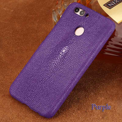 

Genuine Leather Phone Case For Huawei Nova 2 Case Natural Pearl Fish Skin Back Cover For P10 P20 Plus Case