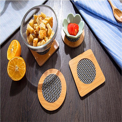 

Cntomlv hot slae Insulation Mat Kitchen Bamboo Wooden Table Mat Non-slip Pot Mat Creative Cute Cup Mat