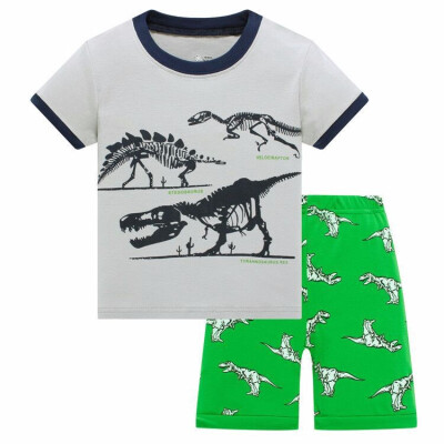 

Kids boys Cartoon short-sleeved pajamas set 2T-7T Construction vehicle pattern