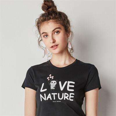 

Giordano Womens T-shirt Pil Dream T-shirt Panda Series Print Short Sleeve T-Shirt 13398204 41 Logo Black XL 17088A
