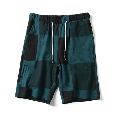 

Damaizhang Men Summer Color Block Drawstring Casual Short Pants Slim Fit Cotton Home Living Shorts High Quality In 4 Colors