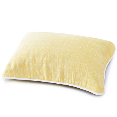 

Jingdong supermarket] Sanli cotton high-density gauze children pillow towel single installment A class safety standard infant supplies 36 × 52cm grid points - in the yellow