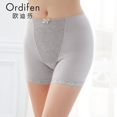

Ou Difen ladies underwear 2018 spring&summer new belly abdomen waist pants lace leggings XL8101 black
