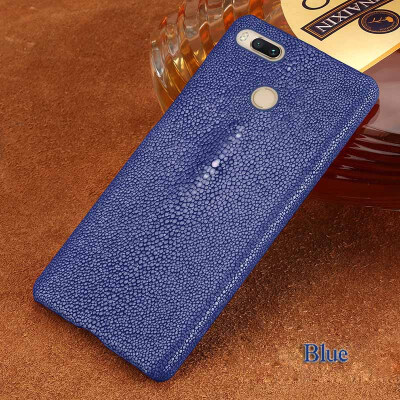 

Genuine Leather Phone Case For Xiaomi 5X Case Natural Pearl Fish Skin Back Cover For Redmi 4 4X 5 5X Case