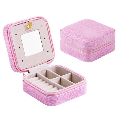 

YINUO Womens Mini stud earrings rings Jewelry Box Useful Makeup Organizer With Buckle Travel Portable Jewelry Box