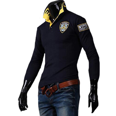 

CT&HF Men Fashion Leisure T-Shirt Hot Selling Cotton Long Sleeve Tops Lapels Thickening Contracted T-Shirts For Men