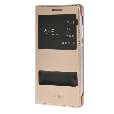 

MOONCASE Slim Leather Side Flip Bracket Window Case Cover for Huawei Honor 7 Gold