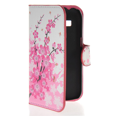 

MOONCASE Plum flower style Leather Side Flip Wallet Card Slot Stand Pouch чехол для Samsung Galaxy Ace Style LTE G357