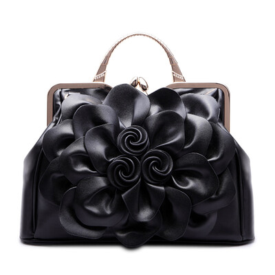 

Brand new women leather bag fashion leisure wild shoulder bag rose flowers pattern messenger bag ladies tote bags