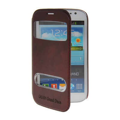 

MOONCASE View Window Leather Side Flip Pouch Stand Shell Back ЧЕХОЛ ДЛЯ Samsung Galaxy Grand Duos i9080 i9082 Red